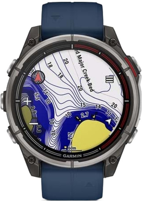 가민 마린 스마트워치 쿼틱스 8, 군청, 35.56mm, GPS