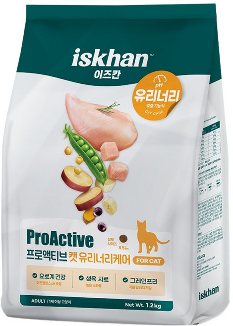 이즈칸 고양이 프로액티브 기능성 사료, 요로결석, 1.2kg, 1개