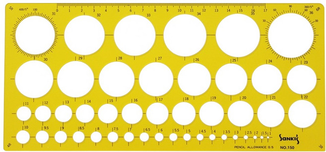 산키스 템플레이트 제도 모형자 원형정규 260 x 120 mm NO.150, 1개
