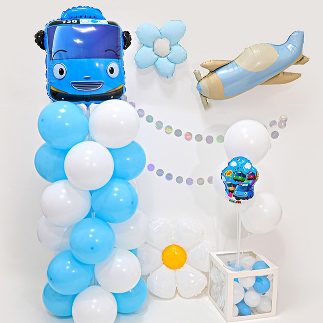 파티쇼 대형 장식 캐릭터 풍선 스탠드 기둥 세트, 타요, 1세트