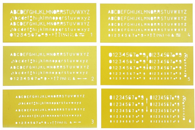 산키스 템플레이트 제도 모형자 영.숫자 정규세트 140 x 60 mm NO.0010, 1세트