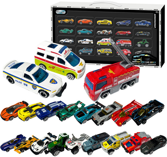 젠토이 프리미엄 메탈 미니카 20종 세트, 혼합 색상, 1세트