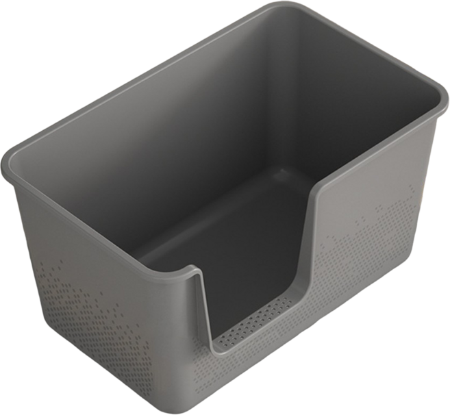 毛皇上 一體式超大貓砂盆, 1個, 灰色