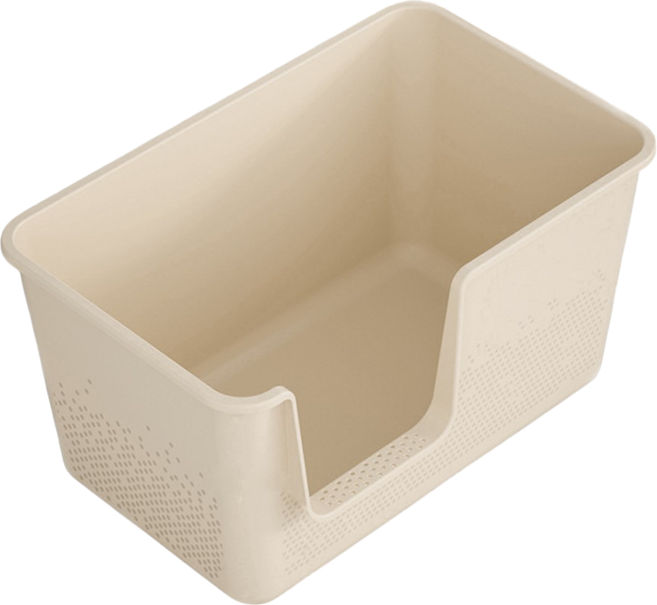 毛皇上 一體式超大貓砂盆, 1個, 米色