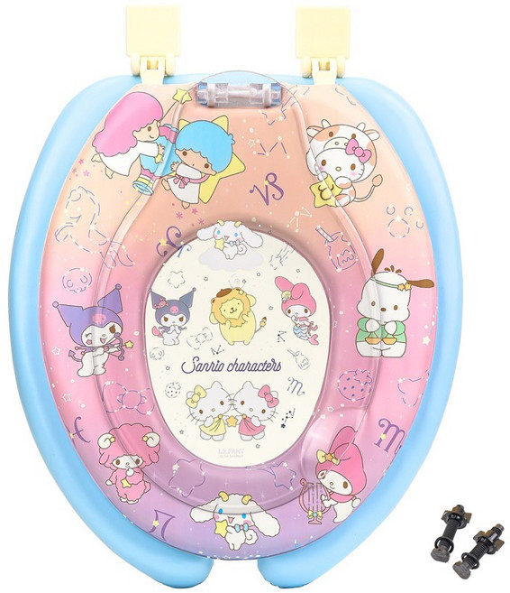 릴팡 산리오캐릭터즈 소프트 키즈겸용 변기커버, 혼합색상, 1개