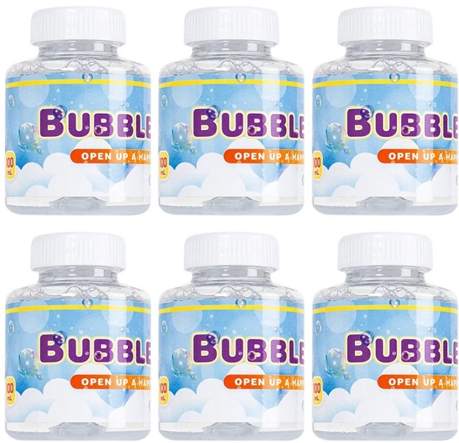 공유 버블건 비눗방울 휴대용 리필액 100ml, 6개, 투명 - 쿠팡
