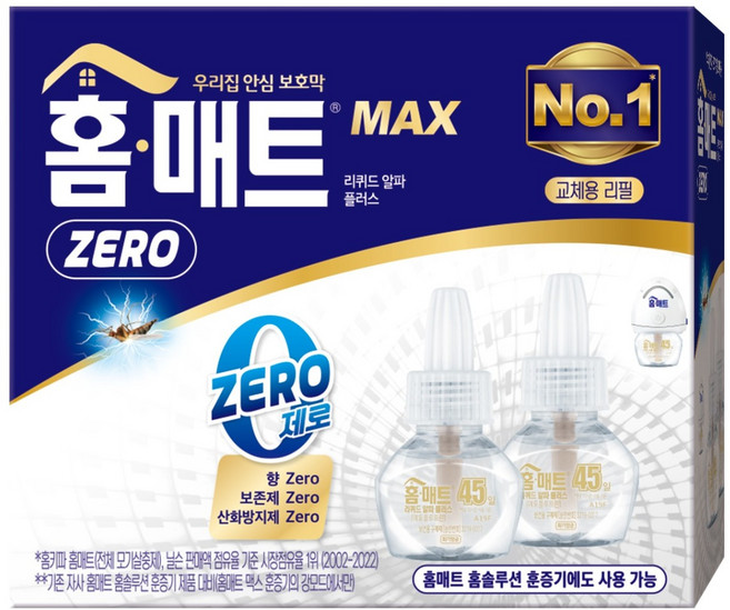 홈매트 맥스 제로 리퀴드 리필 2p, 58ml, 1개