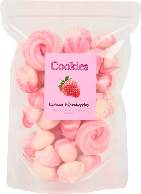 아리감성 지퍼팩형 딸기 머랭쿠키, 52g, 1개