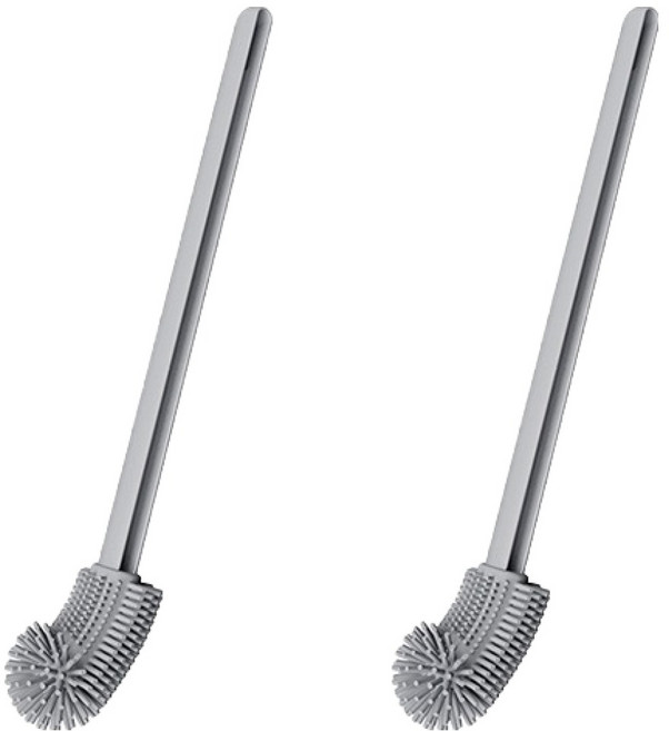 블럭마트 욕실 구석구석 실리콘 변기솔, 그레이, 2개