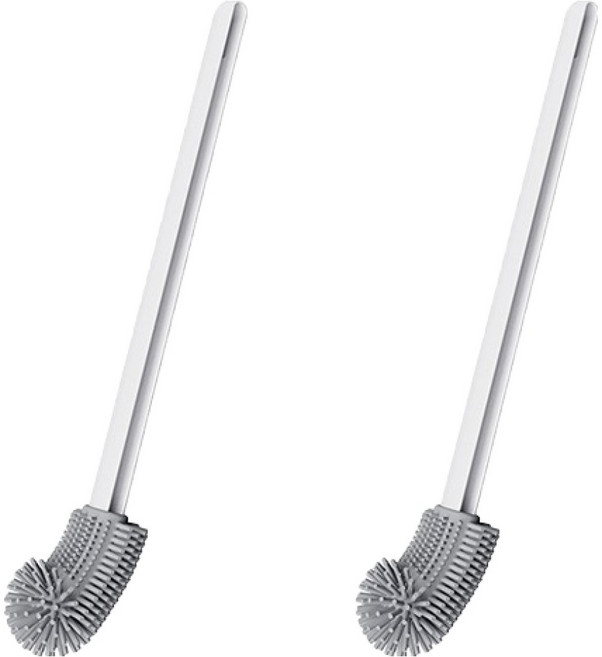 블럭마트 욕실 구석구석 실리콘 변기솔, 화이트, 2개