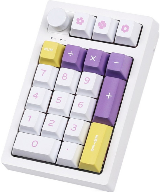 몬스타기어 X21 프로 한손 단축키 커스텀 유 무선 블루투스 조약돌 숫자 키패드, 퍼플옐로우, X21PRO CUSTOMPAD, 제조사축