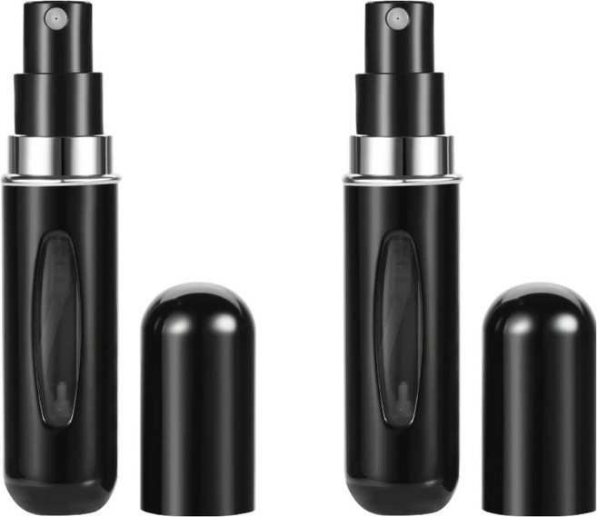 아이코어스 펌핑식 향수공병 5ml, 2개, 블랙