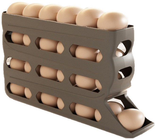 小麥購物 滑梯雞蛋收納盒 L1270 灰色, 1個