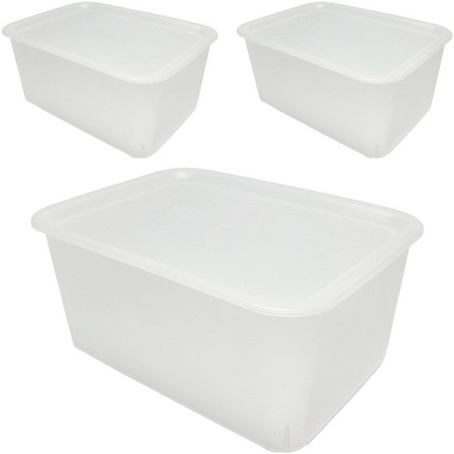 HIMARAYA 整理盒 附蓋 4L, 透明色, 3個