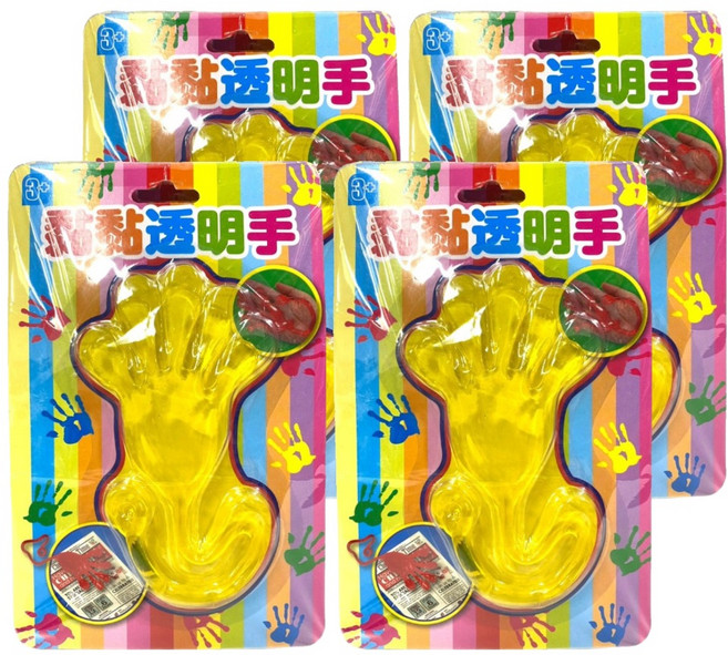 伸縮大手掌黏黏手 復古童玩, 顏色隨機, 4個