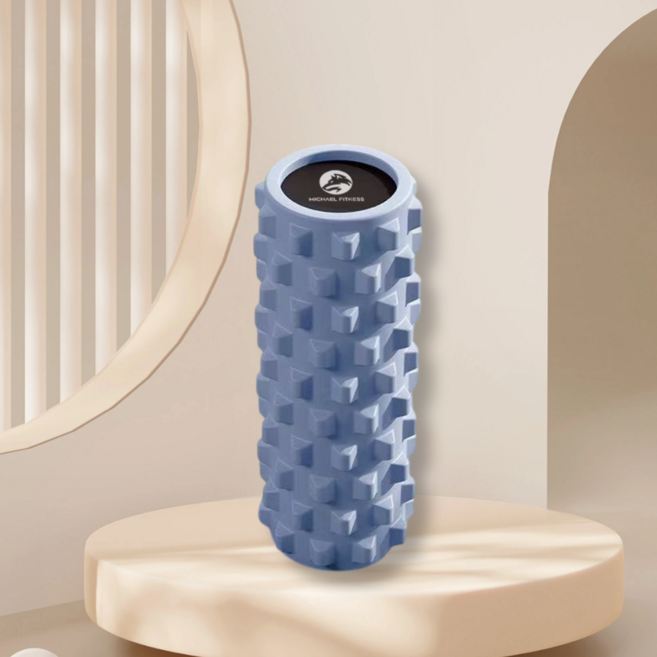 MICHAEL FITNESS 麥克健身 60D實心瑜珈滾筒, 1個, 藍色