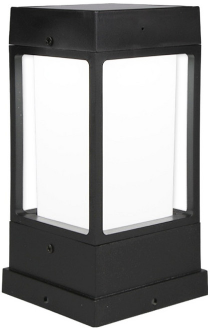 원하 LED 나라 태양광 문주등 방수등 100 x 100 mm 주광색, 블랙