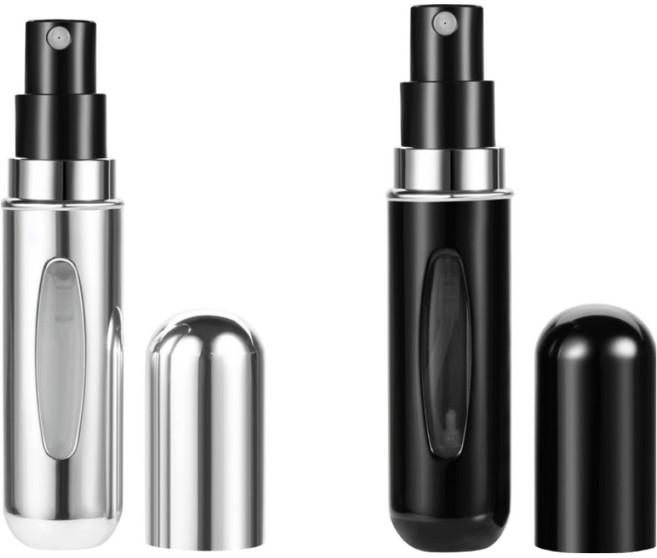 아이코어스 펌핑식 향수공병 5ml x 2종 세트, 1세트, 블랙, 실버