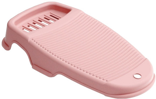 클로버상사 논슬립 세면대 빨래판 + 후크 세트 미니(20 x 36 x 6 cm), 핑크, 1세트