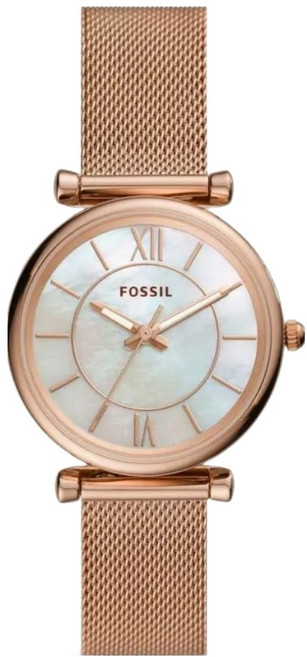 FOSSIL Carlie 金色典雅珍珠貝不鏽鋼米蘭腕錶/女錶 ES4918