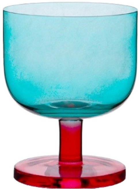 아메리칸로드 비비드 하프컬러 홈카페 유리 고블렛잔 285ml HR2204, 블루레드, 1개