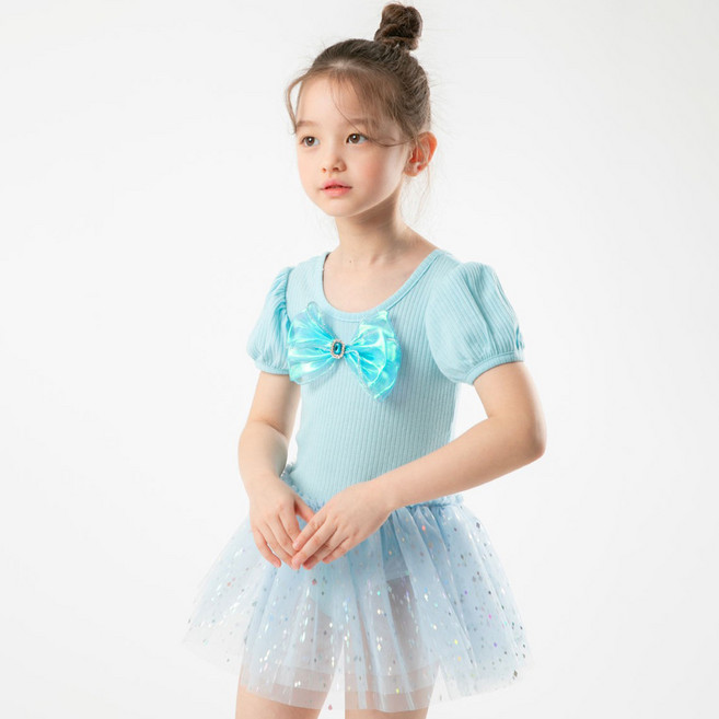 오즈키즈 여아용 눈부신하늘빛 발레복