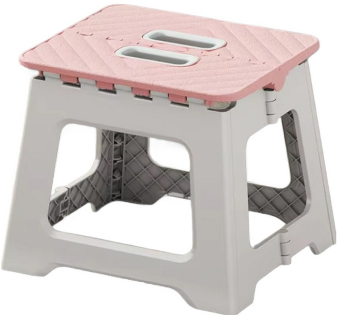 일상도구 접이식 간이 미니 의자 스툴, 핑크, 1개
