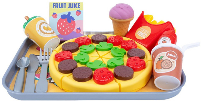 캐스비 플레이 내가담은 피자트레이 소꿉놀이 세트, 혼합색상, 1개