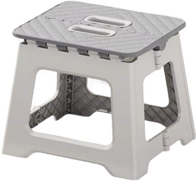 일상도구 접이식 간이 미니 의자 스툴, 그레이, 1개