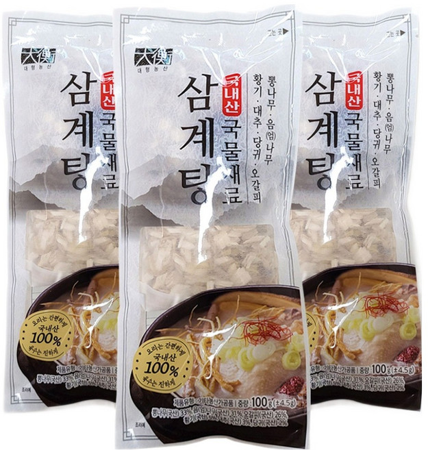 동광한방몰 종합물산 삼계탕재료 티백형, 100g, 3개