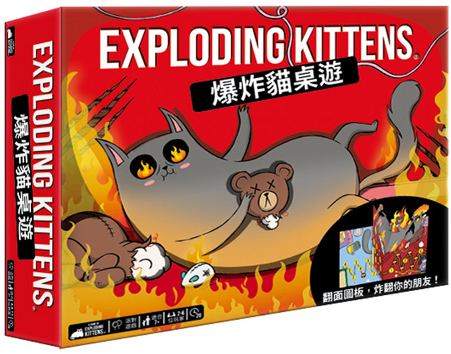EXPLODING KITTENS The Board Game 爆炸貓桌遊 繁體中文版, 1個, 爆炸貓 多色