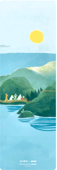 Tumaz 月熊 Moomin 嚕嚕米 麂皮瑜珈墊, 藍色, 1個