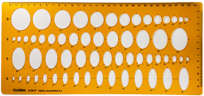 코링 템플레이트 종합타원형판 K-201, 1개