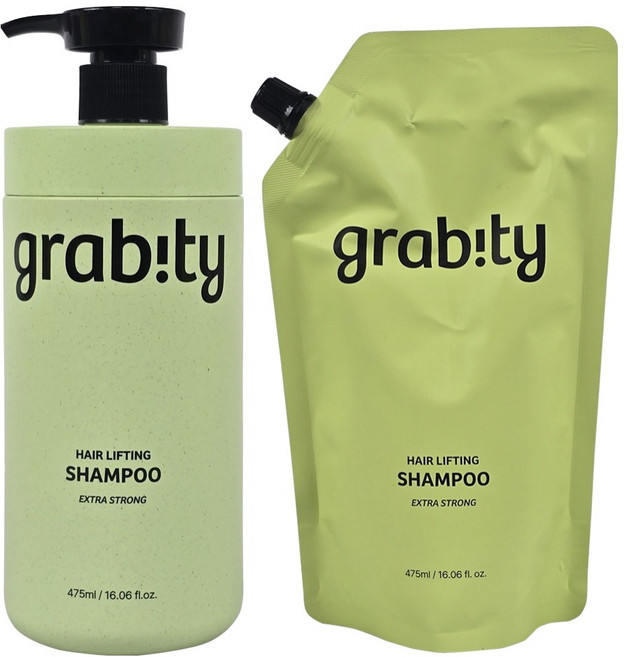 그래비티 헤어리프팅 샴푸 엑스트라 스트롱 본품 475ml + 리필 475ml 세트, 1개