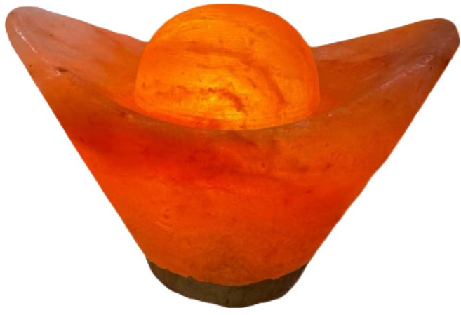 玫瑰鹽燈 元寶造型鹽燈 搭配安全開關線, 顏色隨機