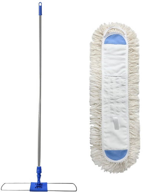 월드크린 DVM맙 왁스걸레 + 판자루 150cm 세트, 1개, 화이트(걸레), 혼합색상(판자루)