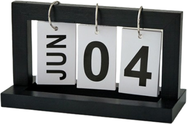 일상속반짝 원목 넘기는 디데이 캘린더, 사각 블랙, 1개