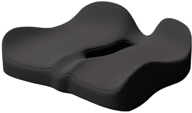 YUNMI 記憶棉慢回彈坐墊/中空設計減壓坐墊, 純黑色