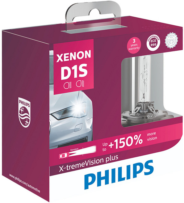 PHILIPS 飛利浦 台灣公司貨 氙氣車燈2件組 增亮150% HID 4800K, 2個, D1S