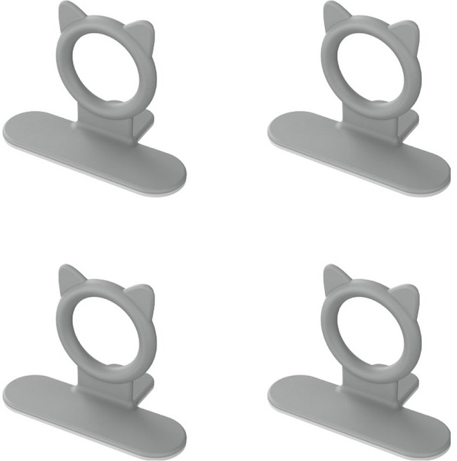 더자카 네코 접착식 실리콘 변기뚜껑 손잡이 4p, 그레이