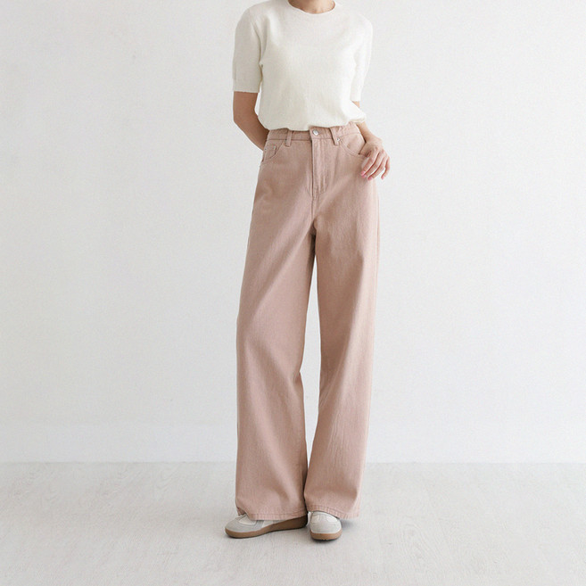 앤드스타일 여성용 숏/롱 2단기장 딱맞진9탄 컴포트커버 인밴딩 코튼 와이드 팬츠 264730