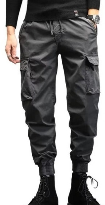 Goodif 男士街頭風多口袋工裝束口工作褲