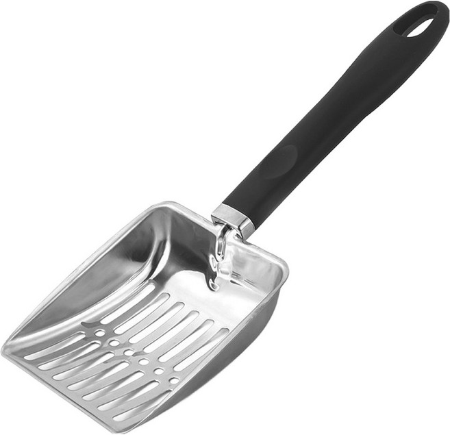 파스텔펫 고양이 심플 스텐 모래삽, 실버, 1개