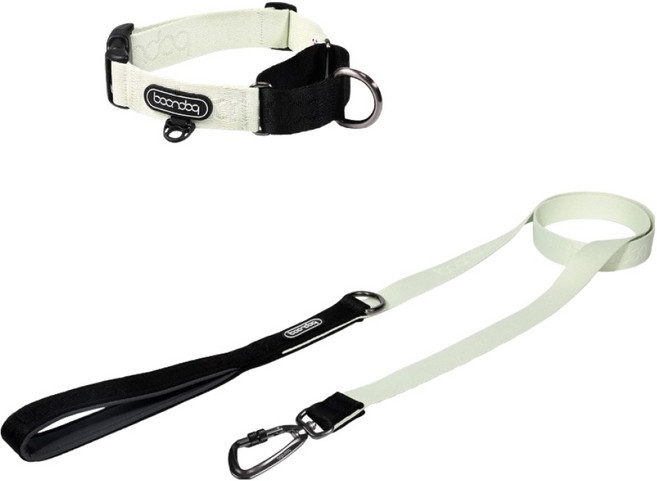 분독 강아지 오리지널리쉬 + 카라비너 마틴게일 목줄 세트, 화이트, 1개