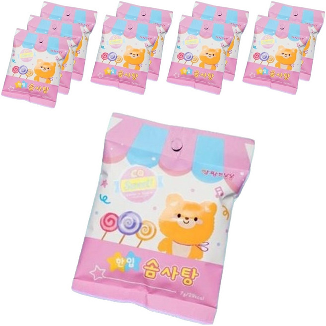 앙팡드봉봉 사탕수수 한입 솜사탕 레인보우, 10g, 10개