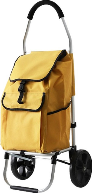 히키스 지인이 3단 접이식 구루마 살림 장바구니 핸드 캐리어 캠핑카트, 옐로우, 1개