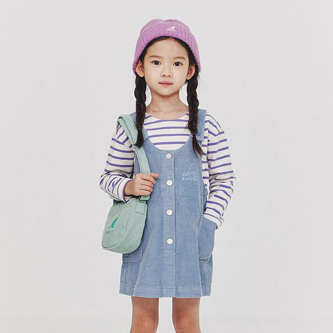 캉골키즈 유아용 코듀로이 서스펜더 스커트 OD 2004