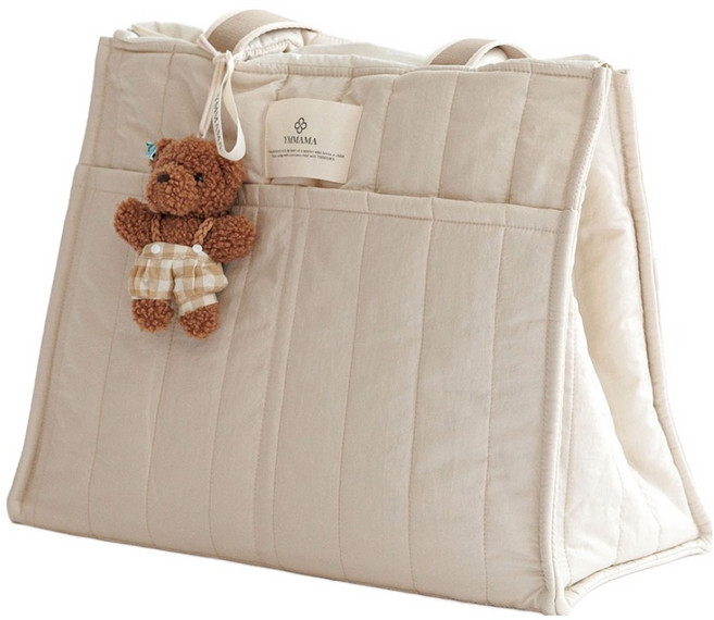 와이엠마마 더블 빅윰백 펄 기저귀가방, 펄아이보리