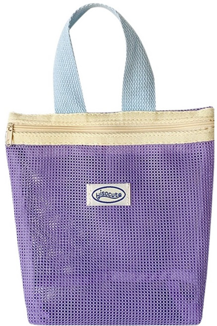히소큐트 더자카 컬러풀 메쉬 목욕가방, 퍼플