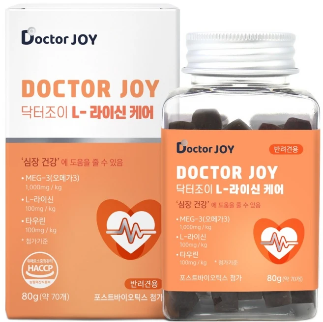 닥터조이 강아지 케어 영양제, 70정, 심장, 1개 - 쿠팡